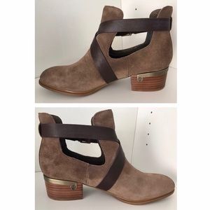 LAST CHANCE! NIB Isola Davan Havana Brown Suede Booties Size 8